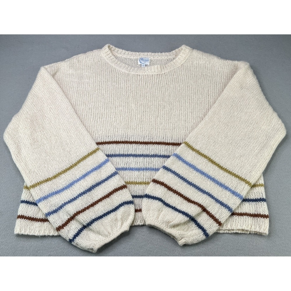 Francesca's Blue Rain Women's Cropped Knit Sweater With Oversized Sleeves XL